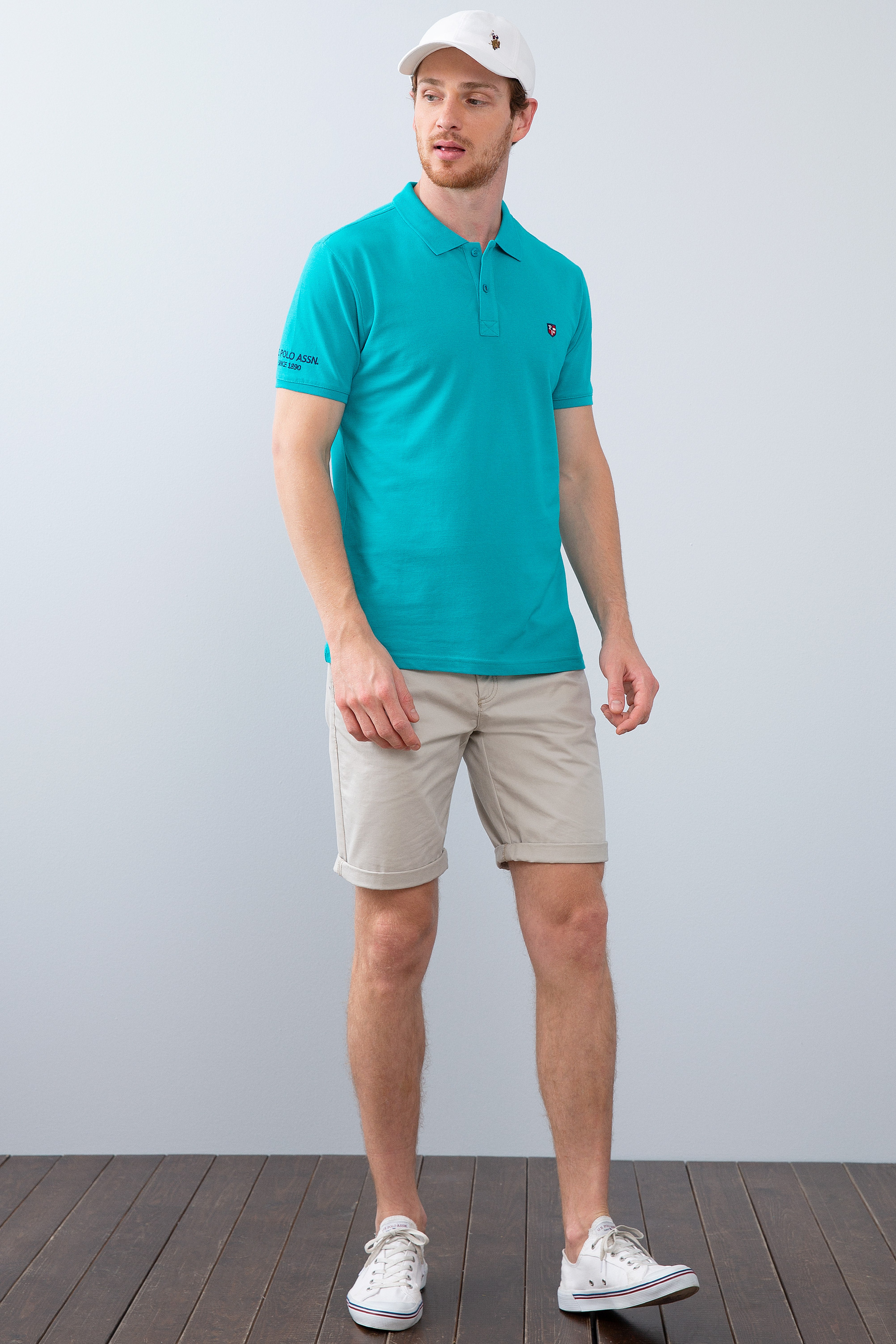 Erkek Aqua Polo Yaka T-Shirt Basic - Image 4