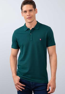 Erkek Yeşil Polo Yaka T-Shirt Basic - 50206182109