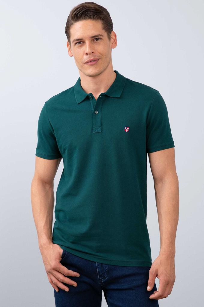Erkek Yeşil Polo Yaka T-Shirt Basic