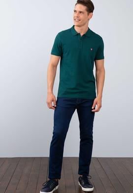 Erkek Yeşil Polo Yaka T-Shirt Basic - 50206182109