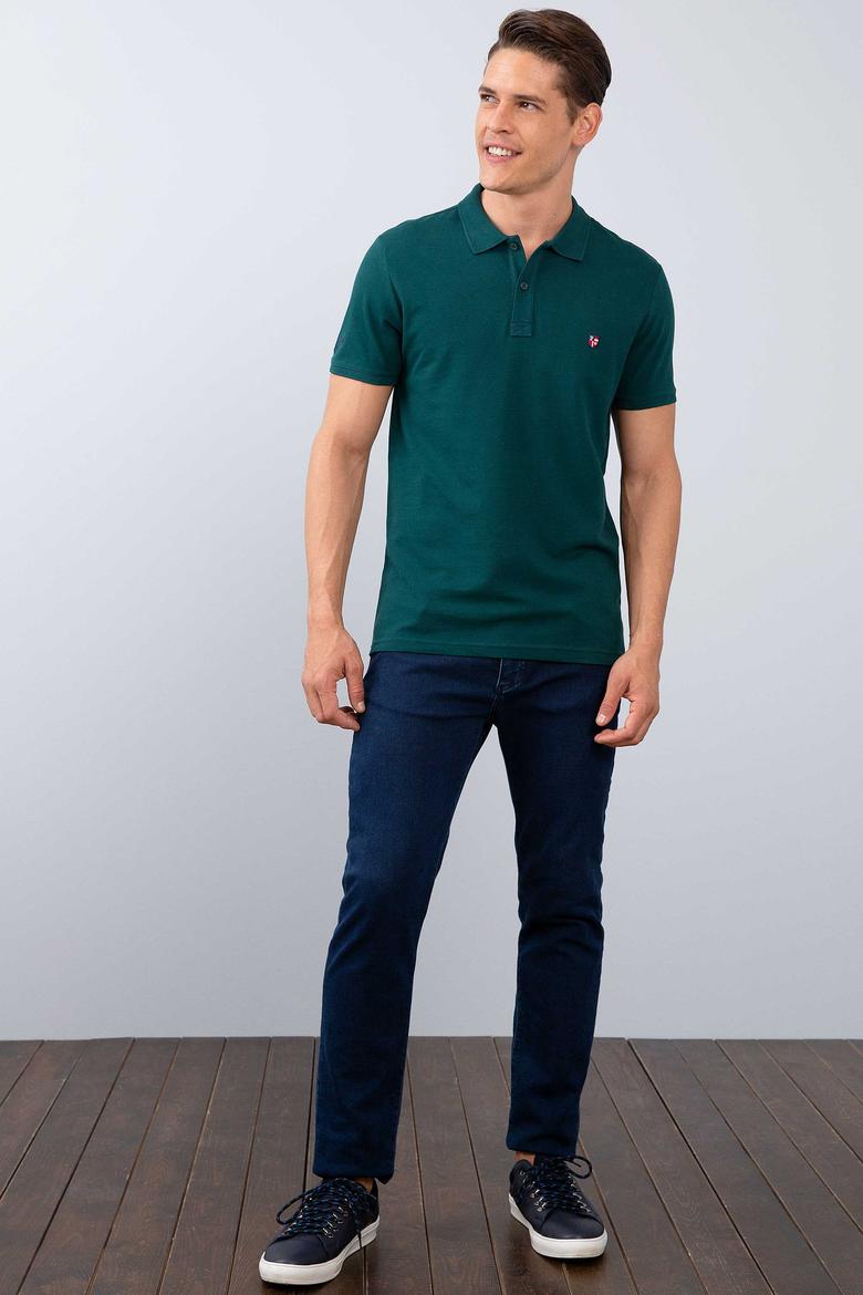 Erkek Yeşil Polo Yaka T-Shirt Basic - 50206182109