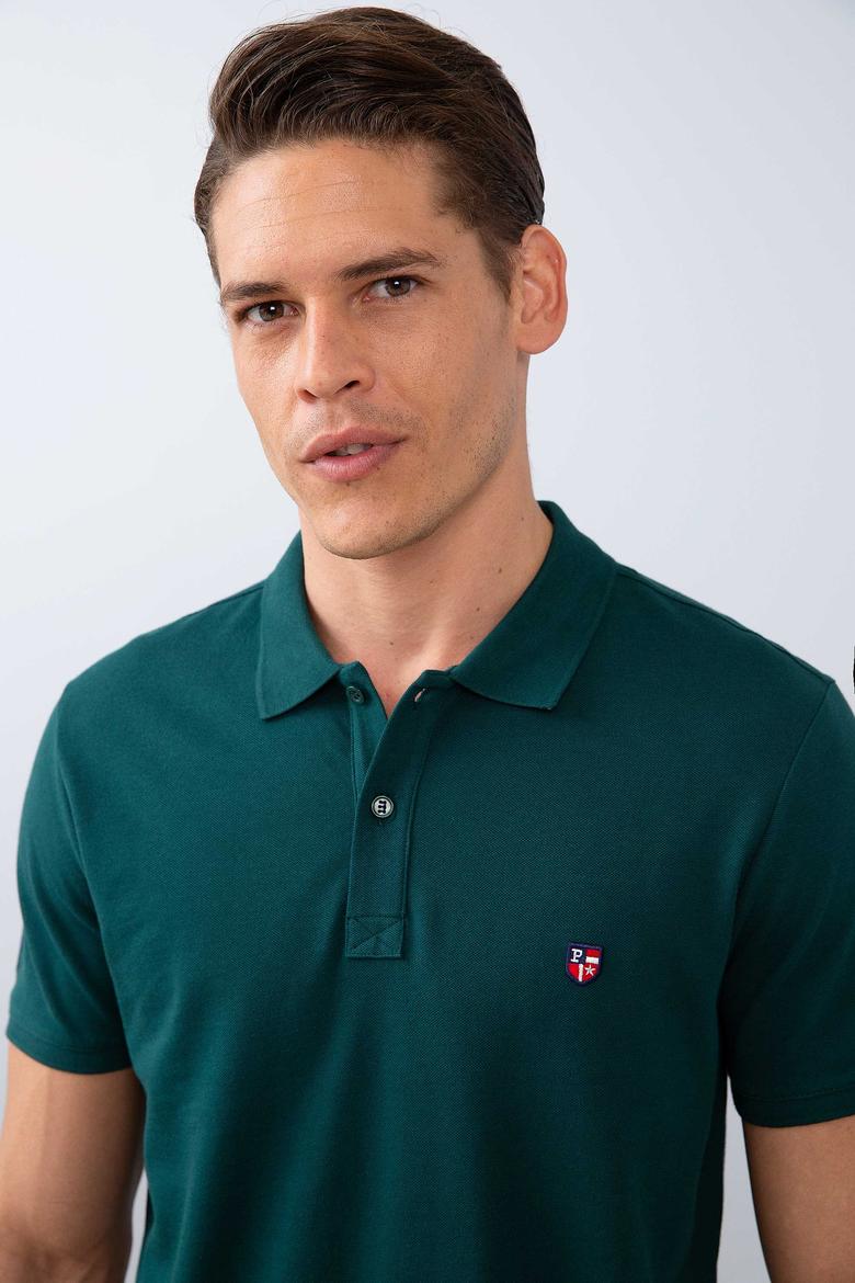 Erkek Yeşil Polo Yaka T-Shirt Basic - 50206182109