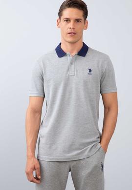 Erkek Gri Melanj Polo Yaka T-Shirt - 50206183021