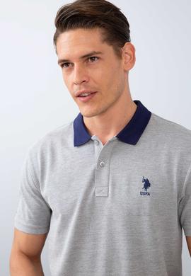 Erkek Gri Melanj Polo Yaka T-Shirt - 50206183021