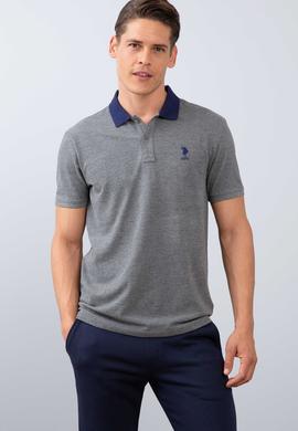 Erkek Antrasit Melanj Polo Yaka T-Shirt - 50206183137