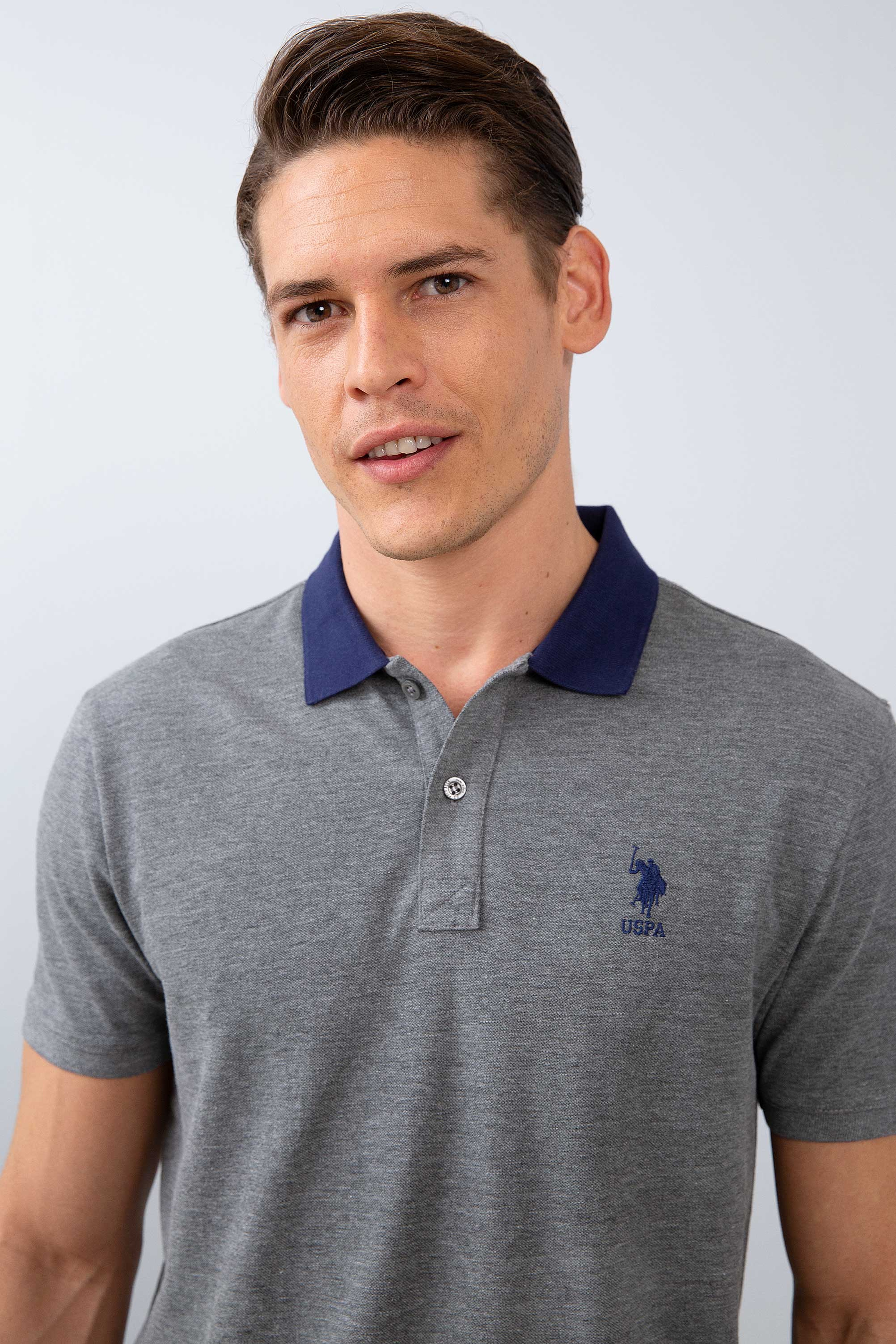 Erkek Antrasit Melanj Polo Yaka T-Shirt - Image 2