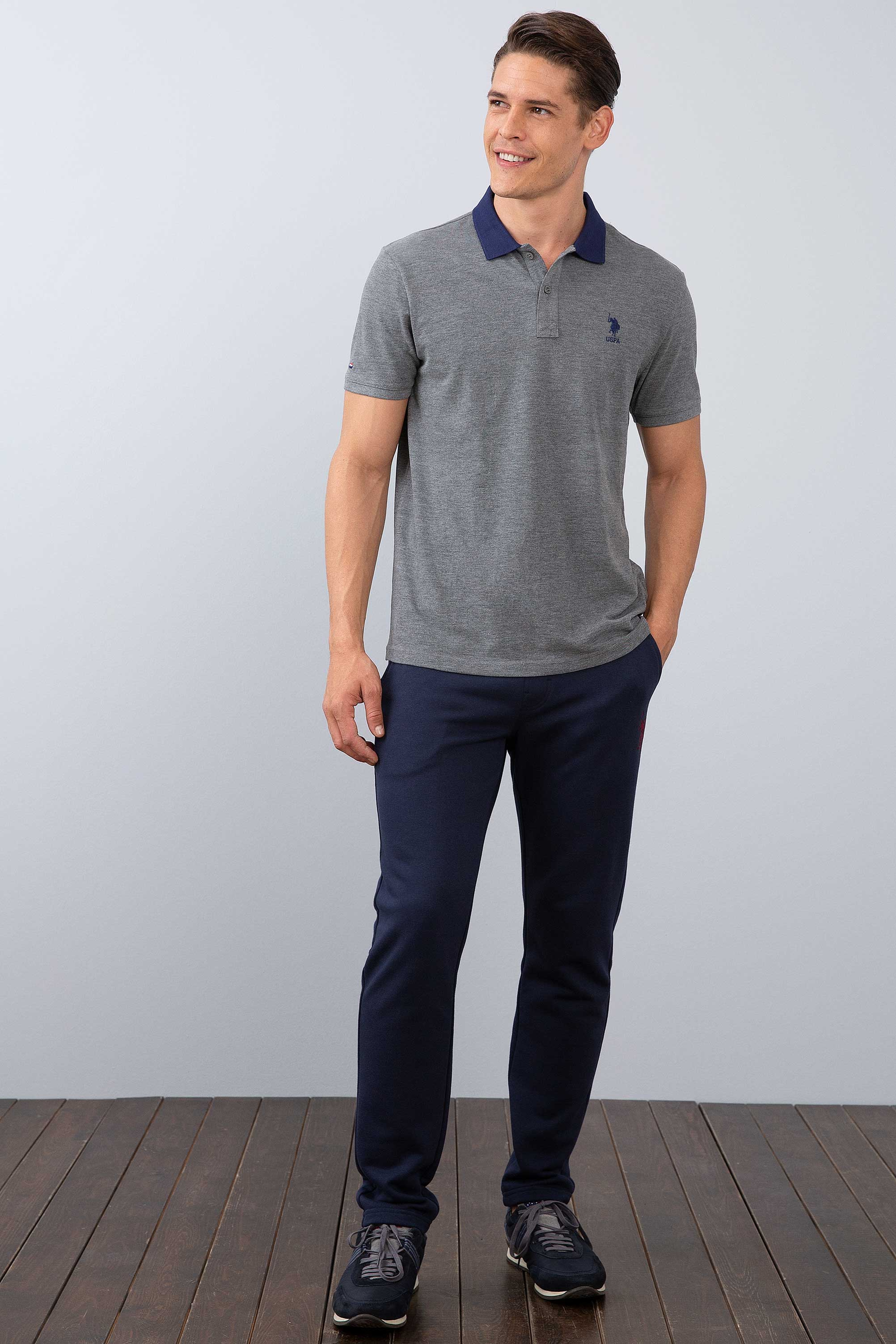 Erkek Antrasit Melanj Polo Yaka T-Shirt