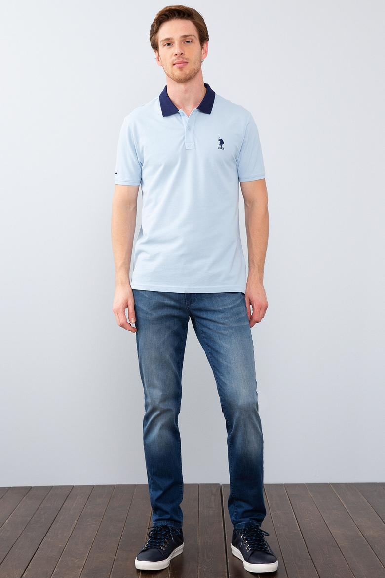 Erkek Mavi Polo Yaka T-Shirt - 50206183169