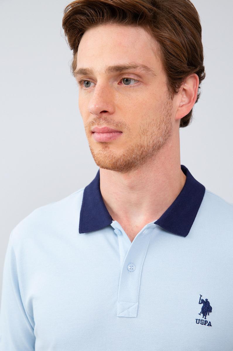 Erkek Mavi Polo Yaka T-Shirt