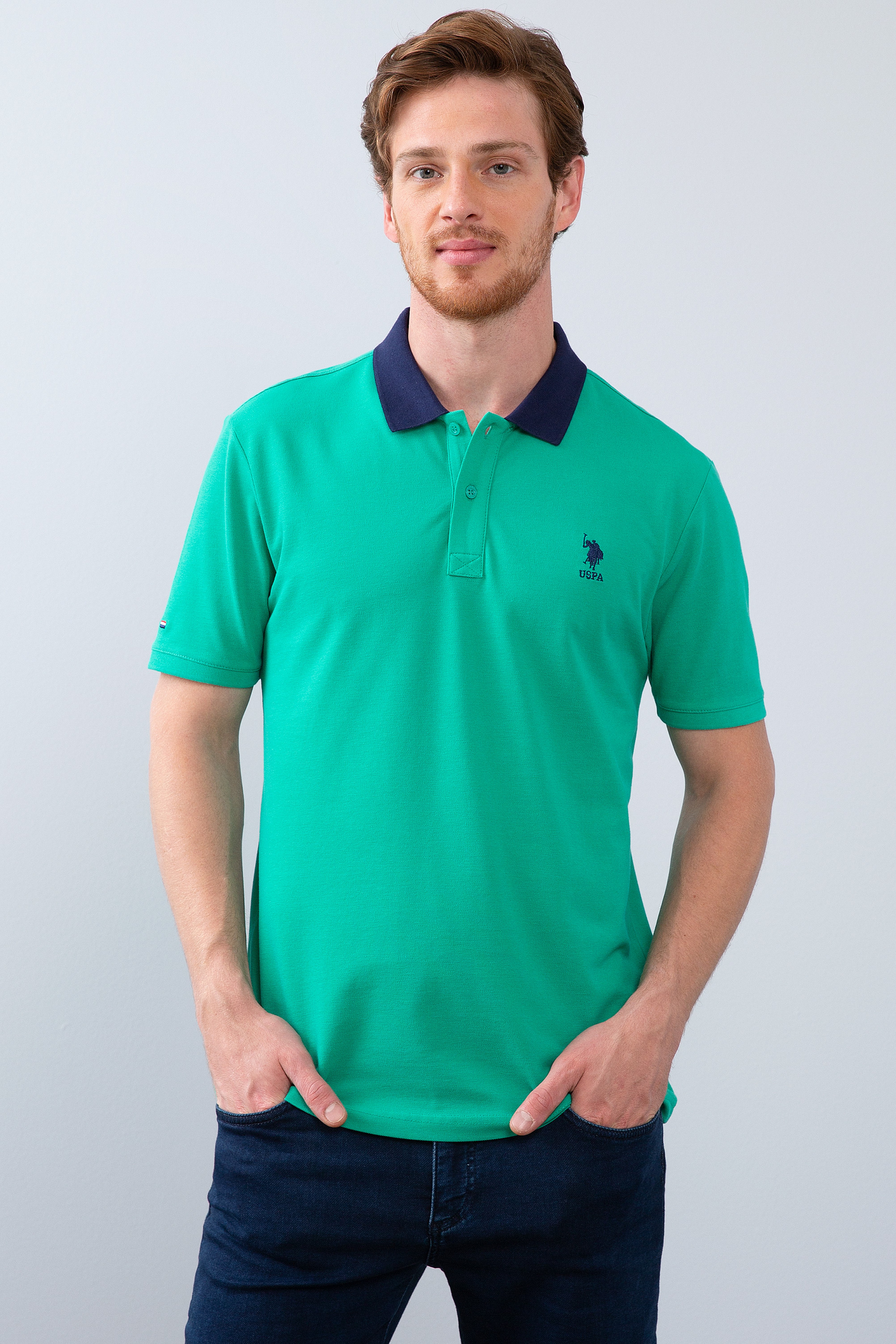 Erkek Fosforlu Yeşil Polo Yaka T-Shirt - Image 1