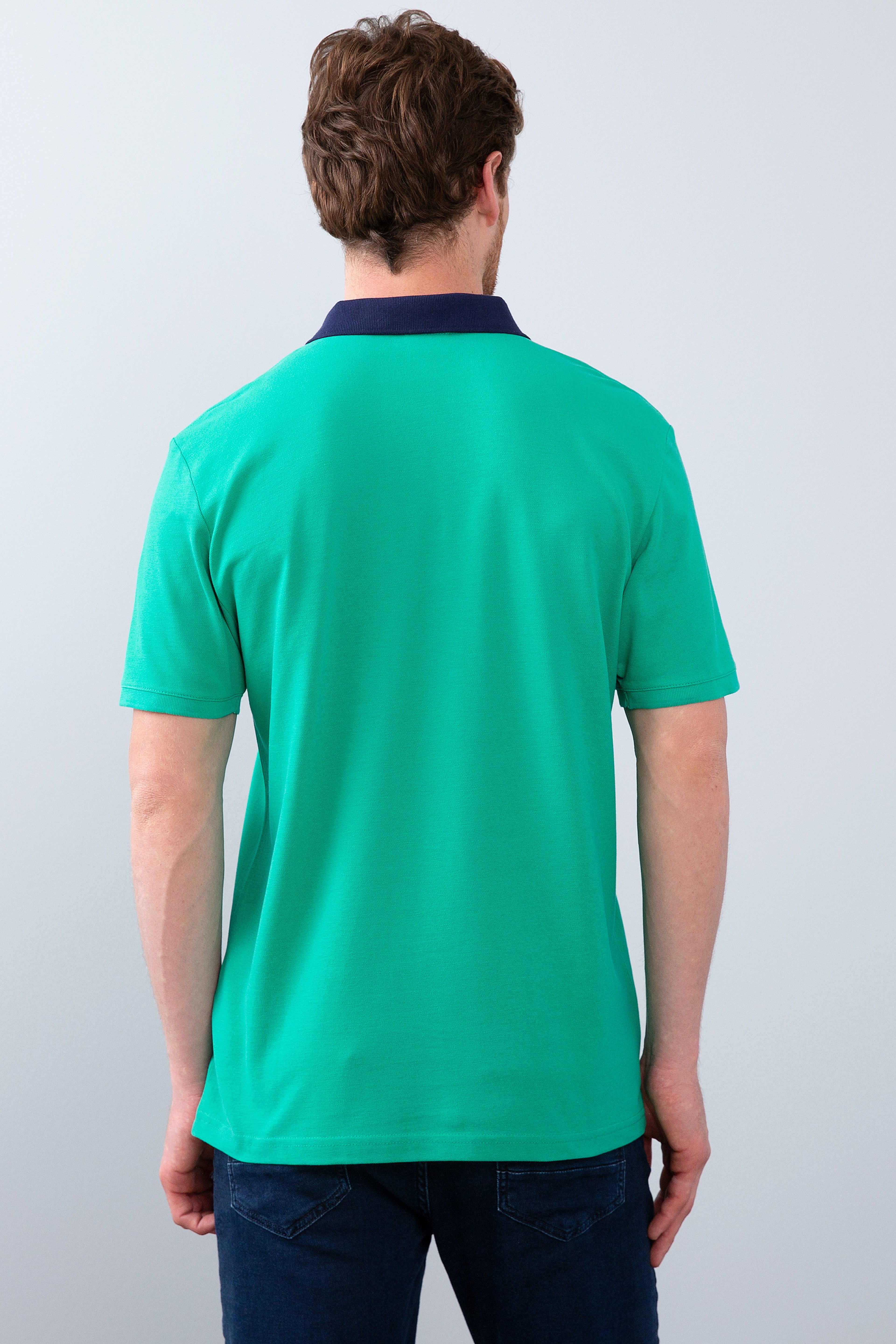 Erkek Fosforlu Yeşil Polo Yaka T-Shirt - Image 3