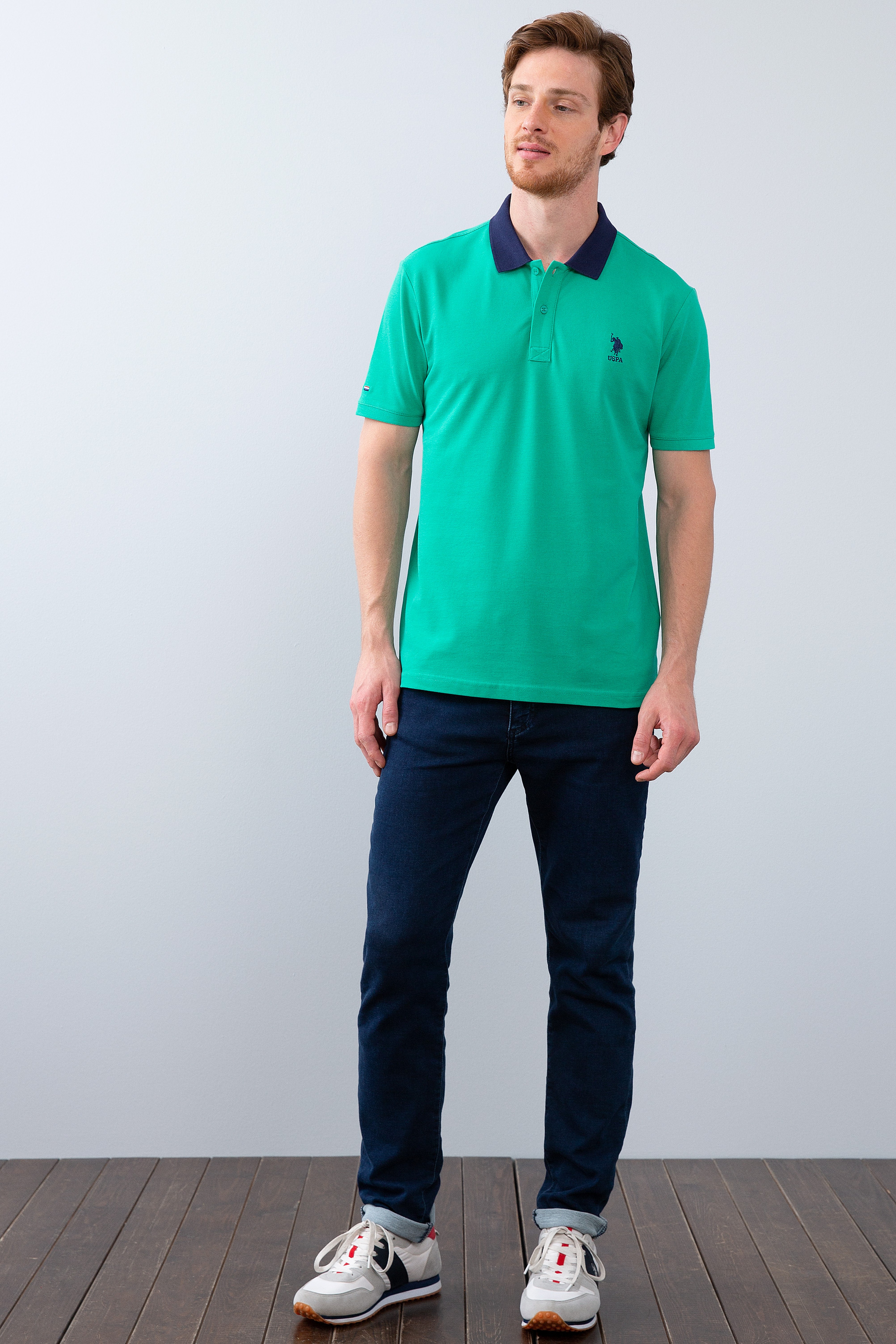 Erkek Fosforlu Yeşil Polo Yaka T-Shirt - Image 4