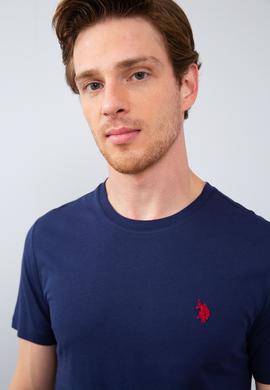 Erkek Lacivert Bisiklet Yaka T-Shirt Basic - 50206185001