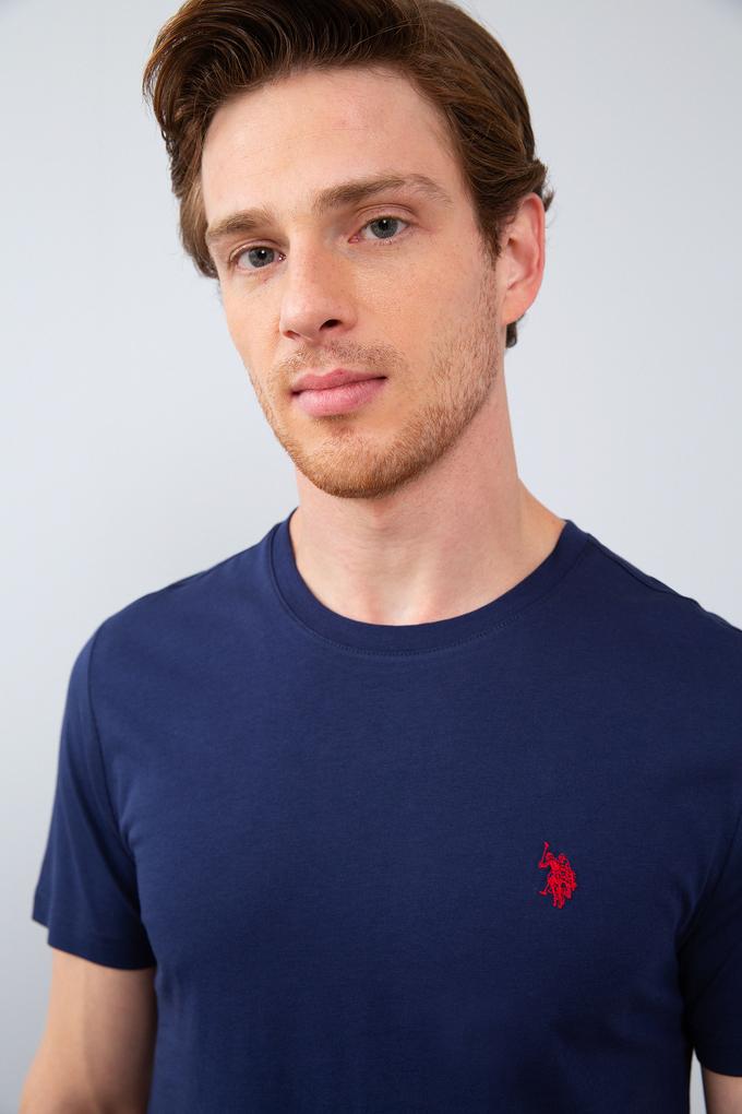 Erkek Lacivert Bisiklet Yaka T-Shirt Basic