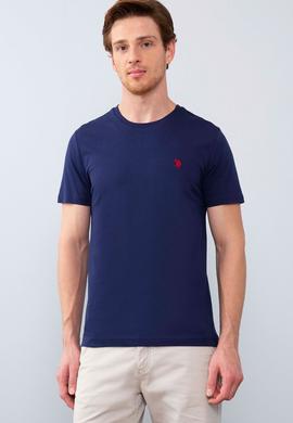 Erkek Lacivert Bisiklet Yaka T-Shirt Basic - 50206185001