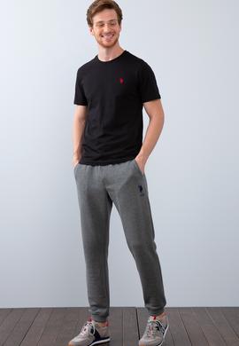 Erkek Siyah Bisiklet Yaka T-Shirt Basic - 50206185021