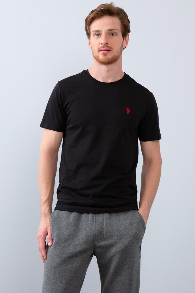 Erkek Siyah Bisiklet Yaka T-Shirt Basic