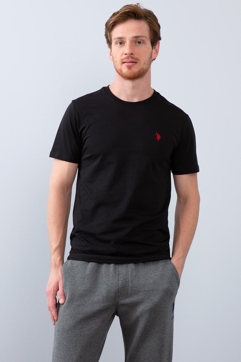 Erkek Siyah Bisiklet Yaka T-Shirt Basic