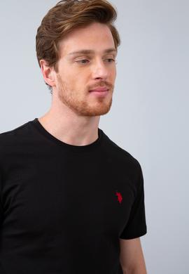 Erkek Siyah Bisiklet Yaka T-Shirt Basic - 50206185021