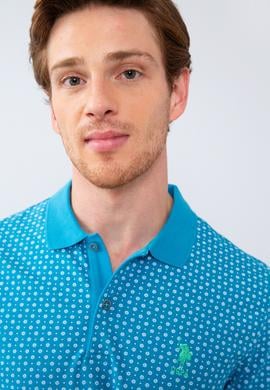 Erkek İndigo Polo Yaka T-Shirt - 50206186057