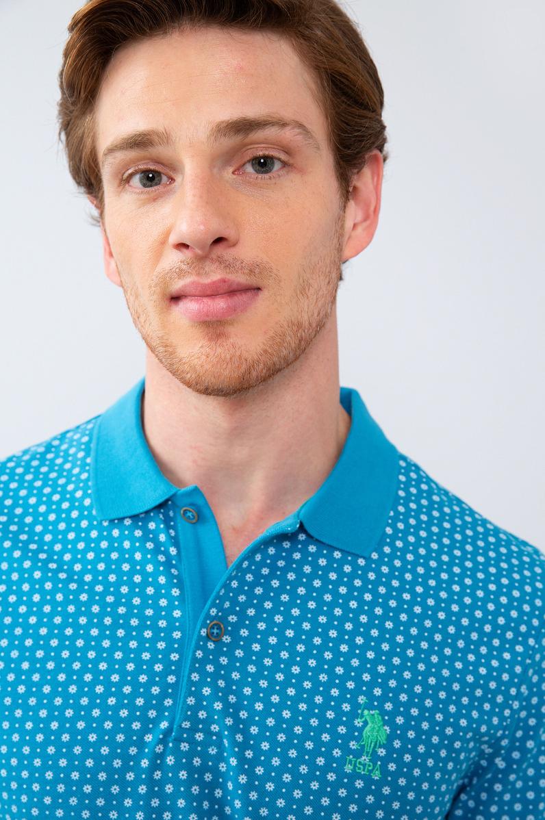 Erkek İndigo Polo Yaka T-Shirt