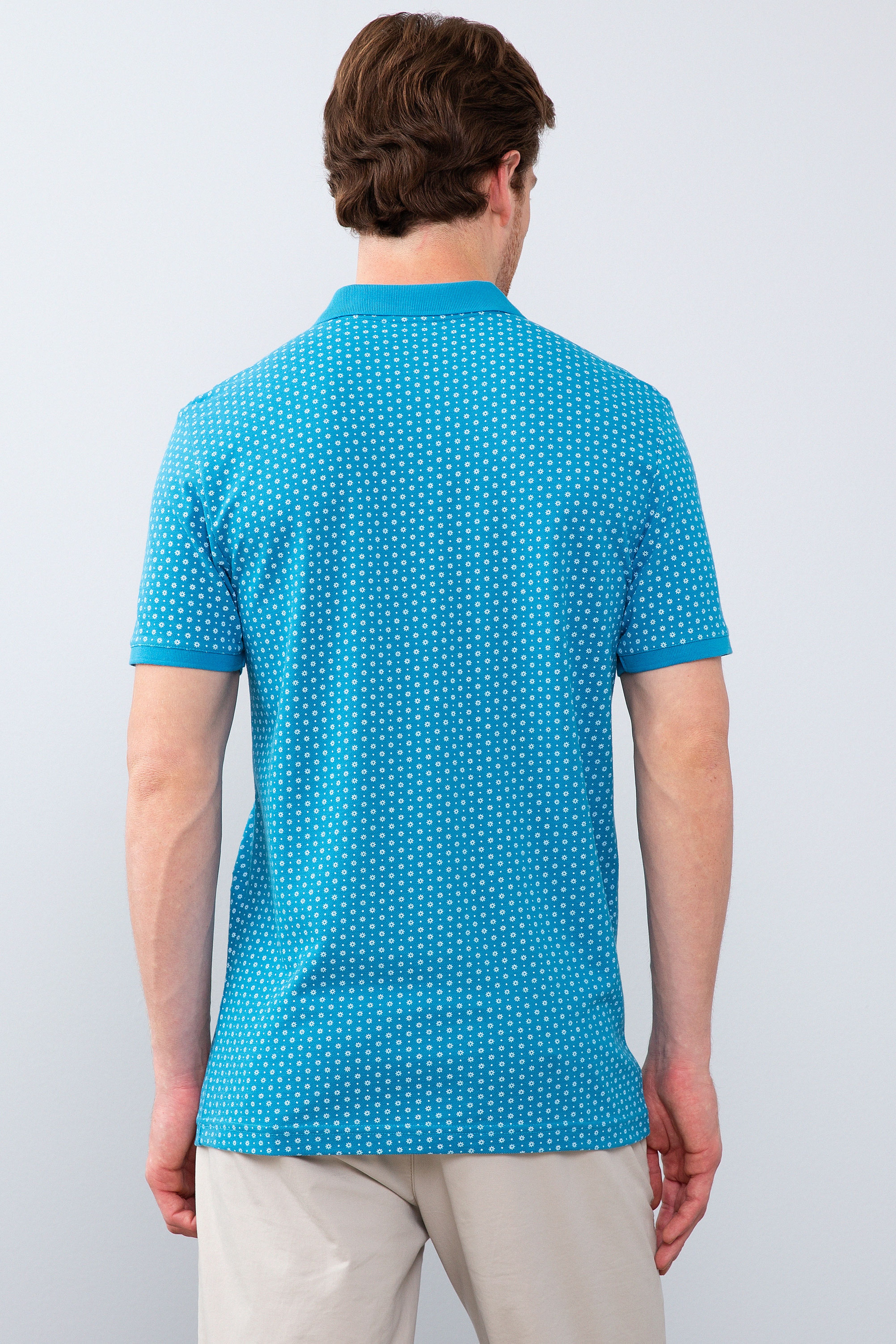 Erkek İndigo Polo Yaka T-Shirt - Image 3