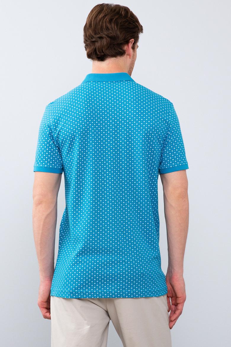 Erkek İndigo Polo Yaka T-Shirt - 50206186057