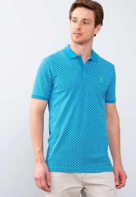 Erkek İndigo Polo Yaka T-Shirt - 50206186057