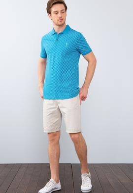 Erkek İndigo Polo Yaka T-Shirt - 50206186057