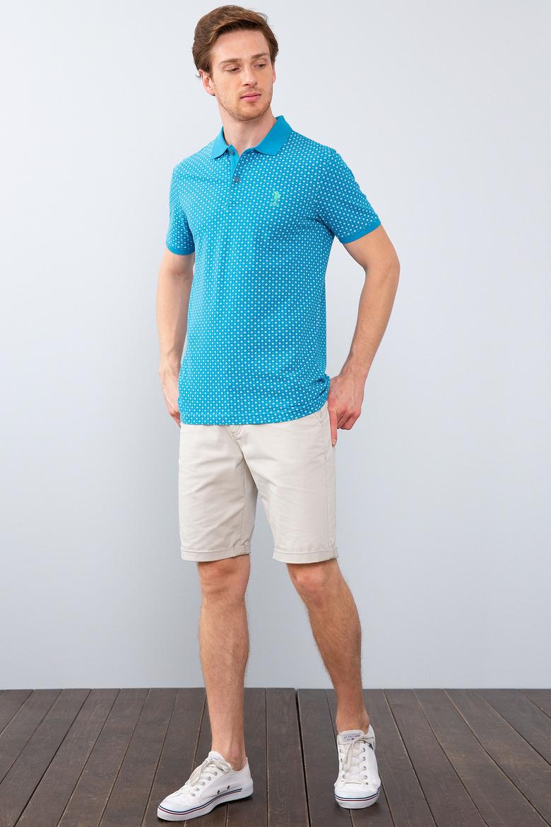 Erkek İndigo Polo Yaka T-Shirt - 50206186057