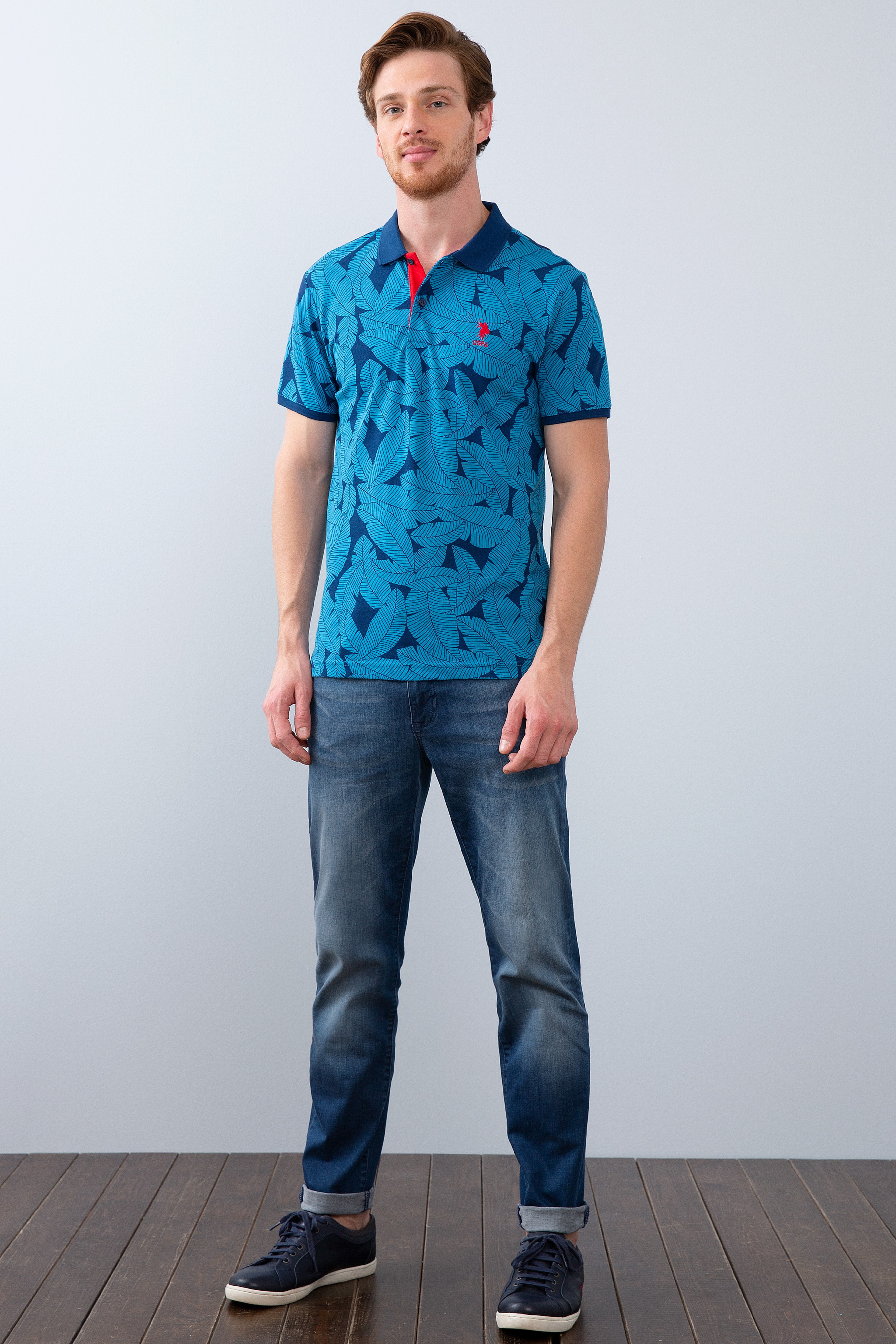 Erkek Lacivert Polo Yaka T-Shirt - Image 4
