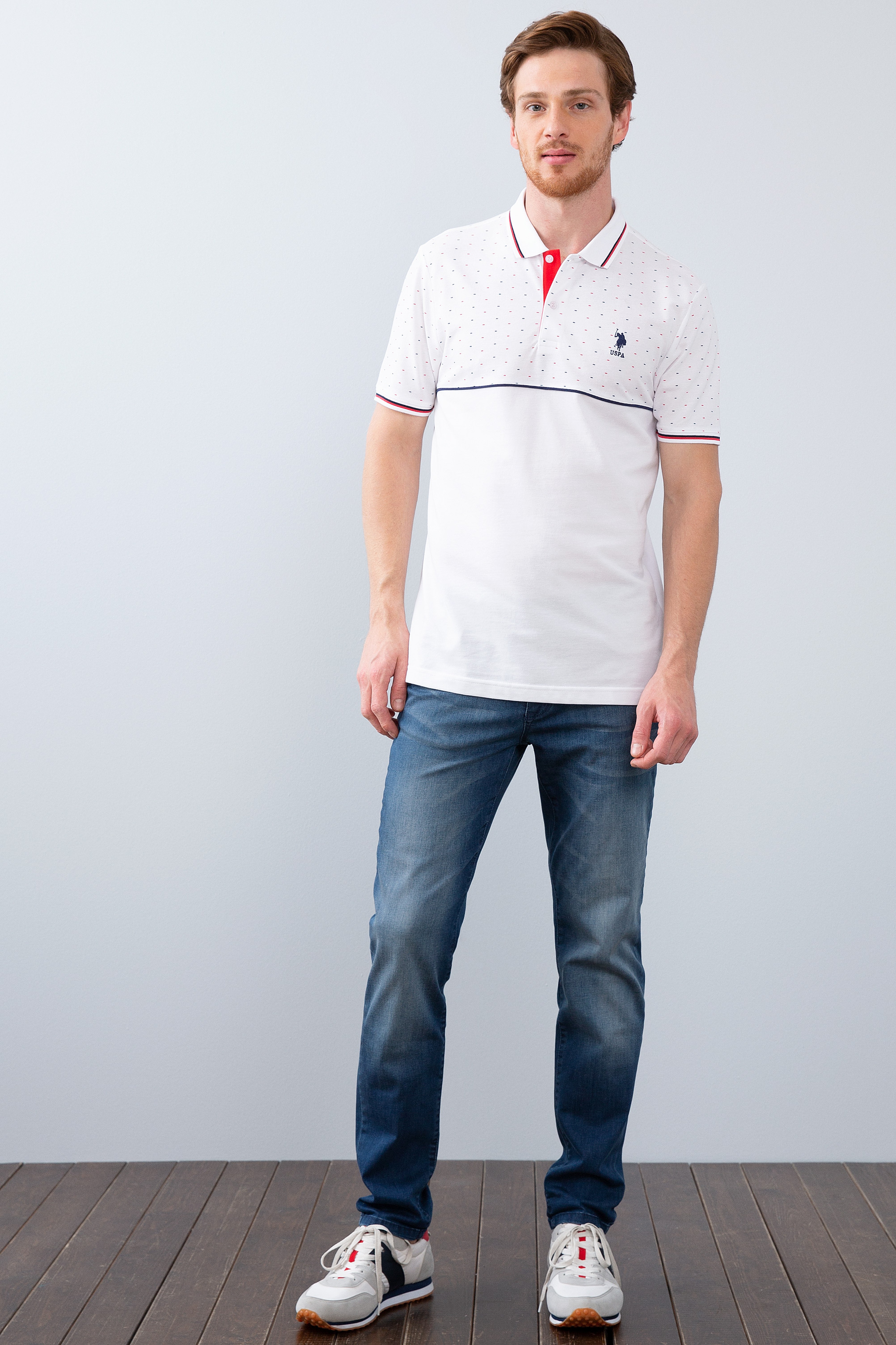Erkek Beyaz Polo Yaka T-Shirt