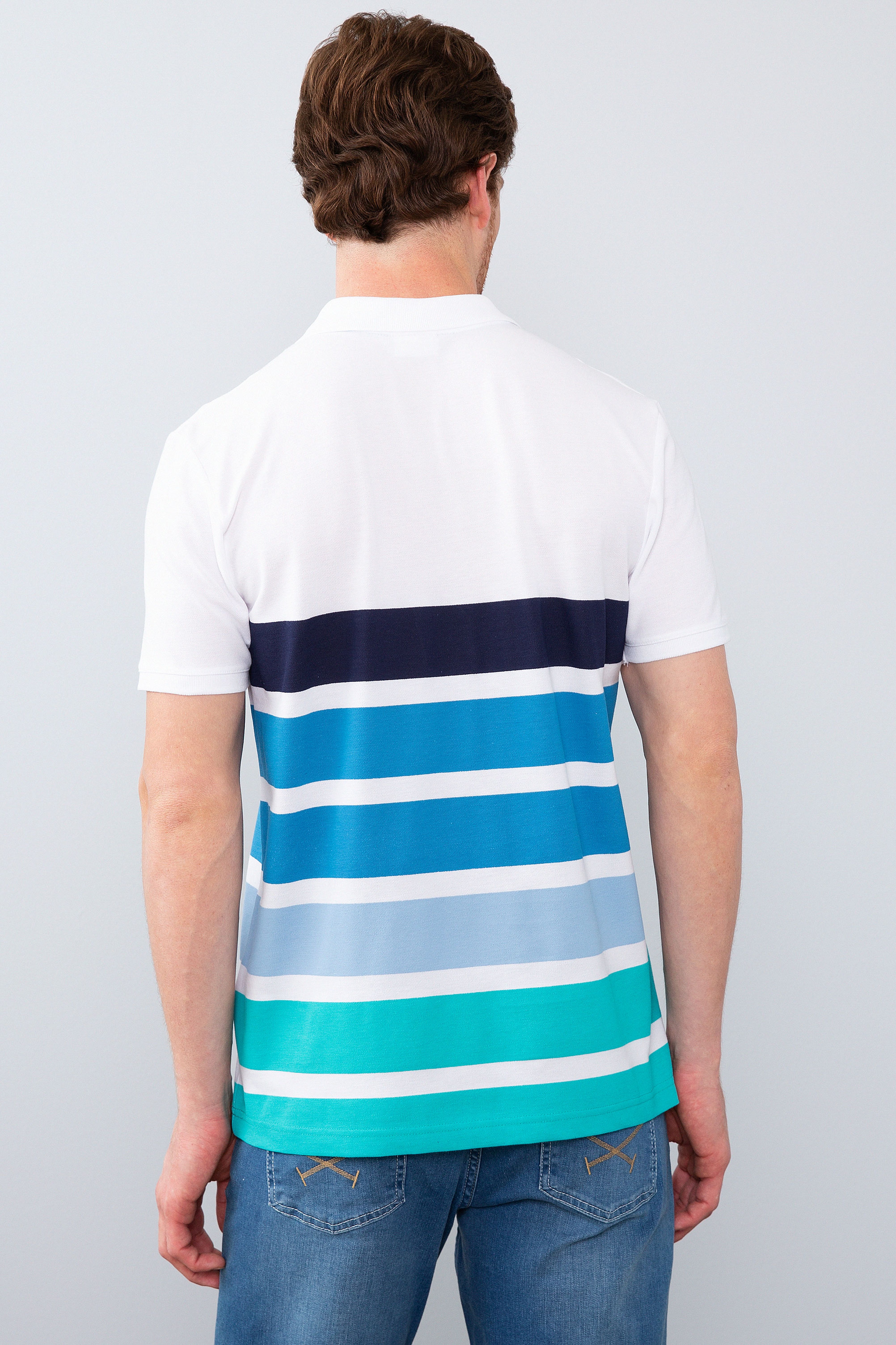 Erkek Lacivert Polo Yaka T-Shirt - Image 3
