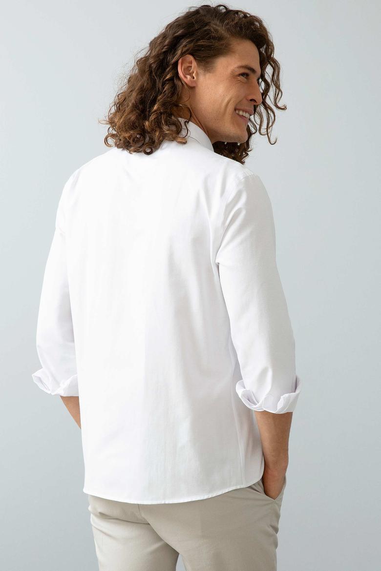 Erkek Beyaz Gömlek Uzunkol Basic - 50206193014