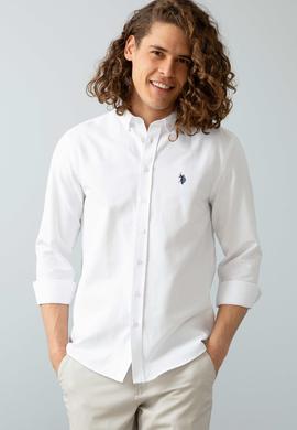 Erkek Beyaz Gömlek Uzunkol Basic - 50206193014