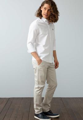 Erkek Beyaz Gömlek Uzunkol Basic - 50206193014