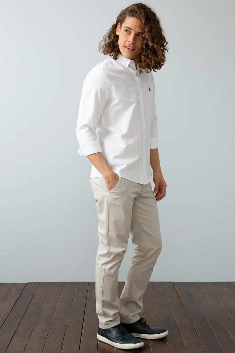 Erkek Beyaz Gömlek Uzunkol Basic - 50206193014