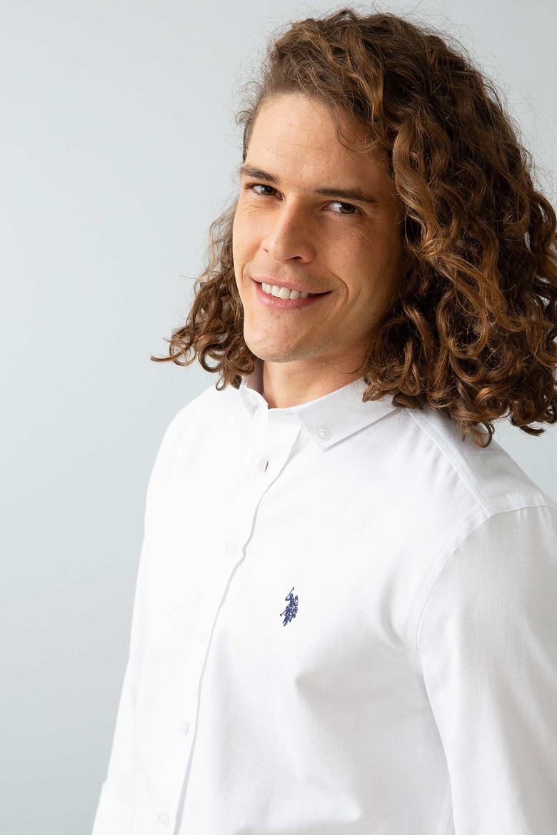 Erkek Beyaz Gömlek Uzunkol Basic - 50206193014