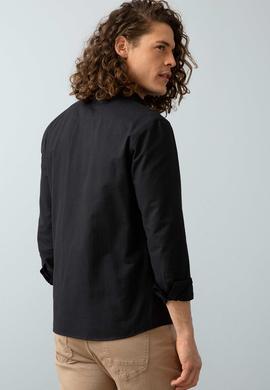 Erkek Siyah Gömlek Uzunkol Basic - 50206193049
