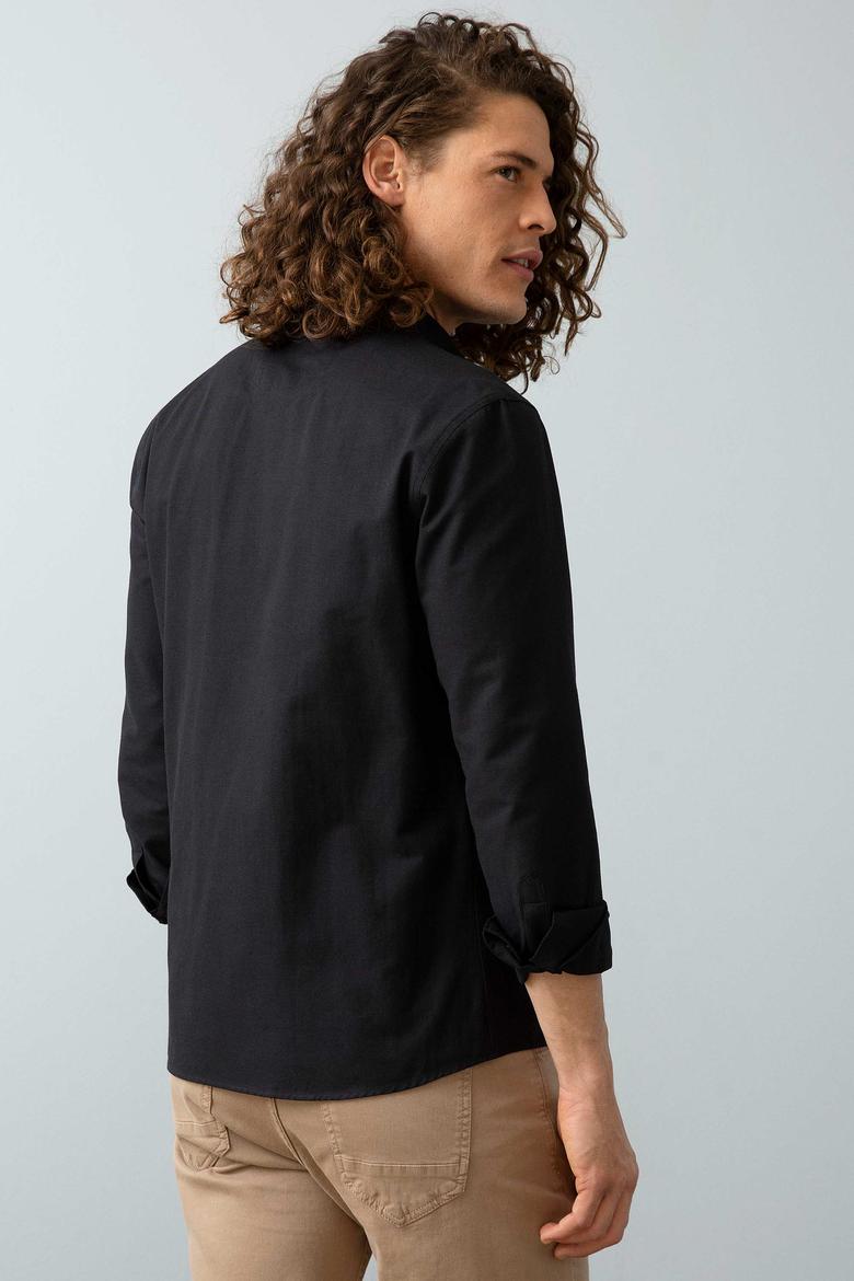 Erkek Siyah Gömlek Uzunkol Basic - 50206193049