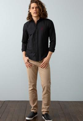 Erkek Siyah Gömlek Uzunkol Basic - 50206193049