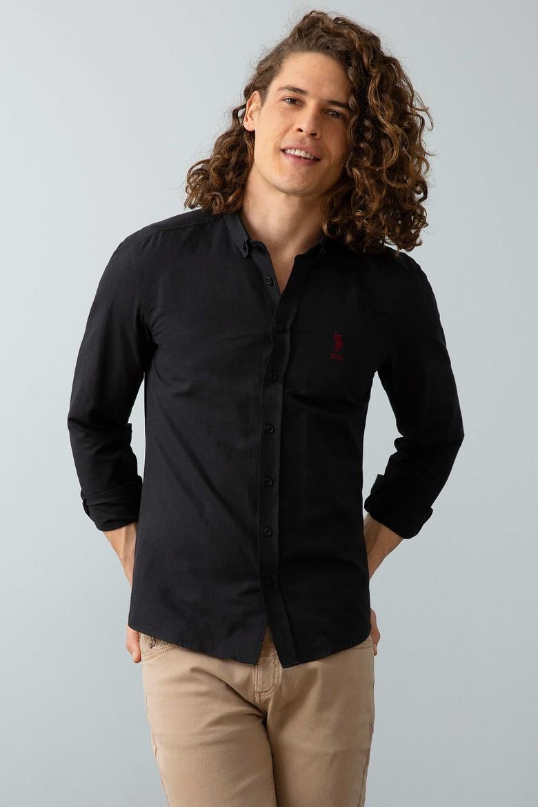 Erkek Siyah Gömlek Uzunkol Basic - 50206193049