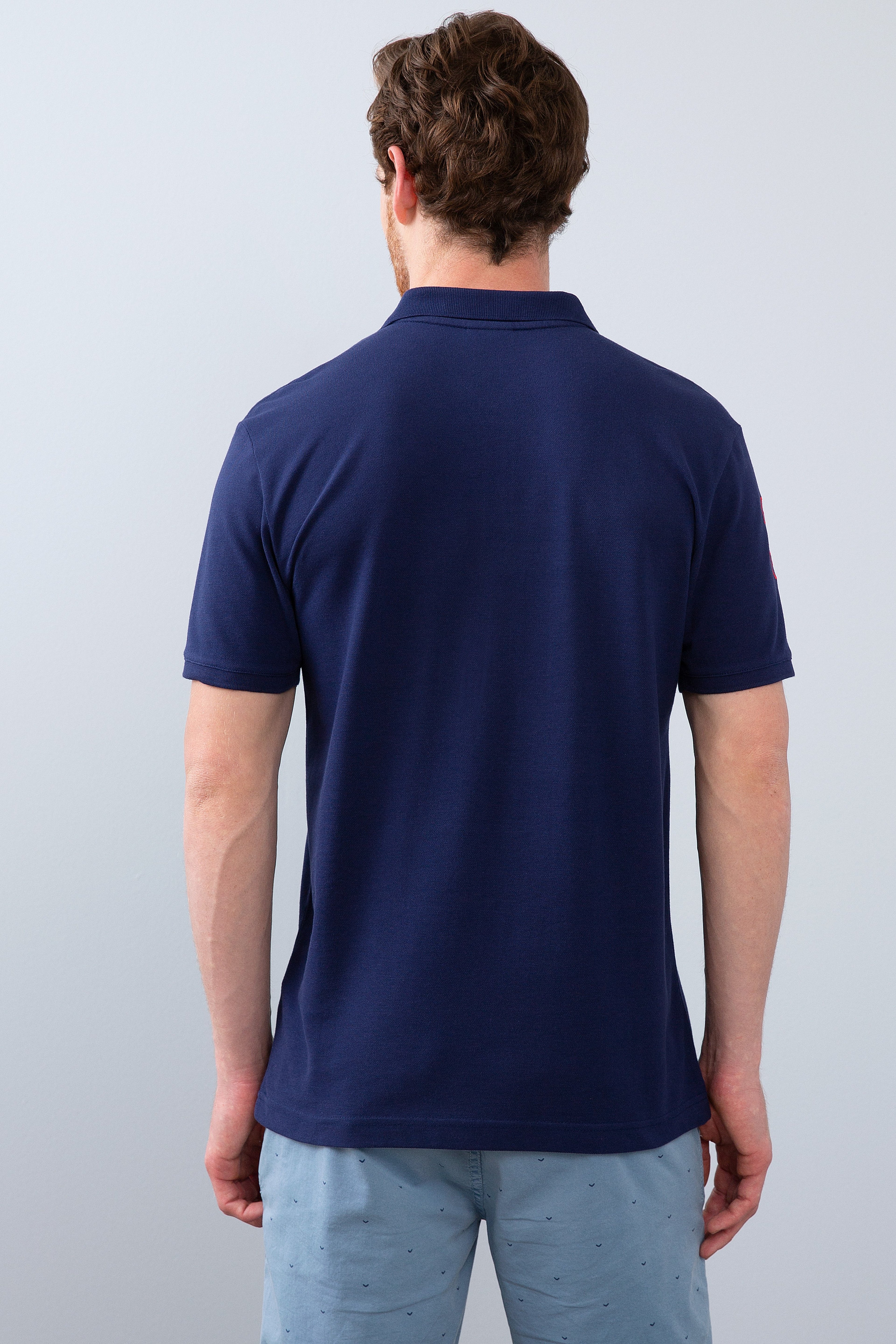 Erkek Lacivert Polo Yaka T-Shirt - Image 3