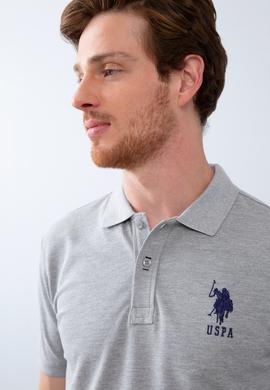 Erkek Gri Melanj Polo Yaka T-Shirt - 50206194039