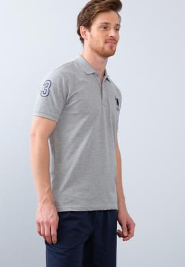 Erkek Gri Melanj Polo Yaka T-Shirt - 50206194039