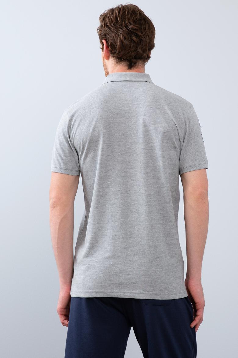 Erkek Gri Melanj Polo Yaka T-Shirt - 50206194039