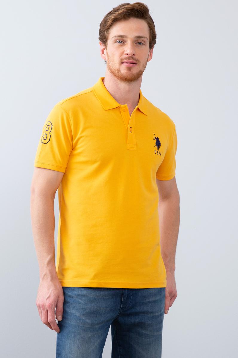 Erkek Koyu Sarı  Polo Yaka T-Shirt