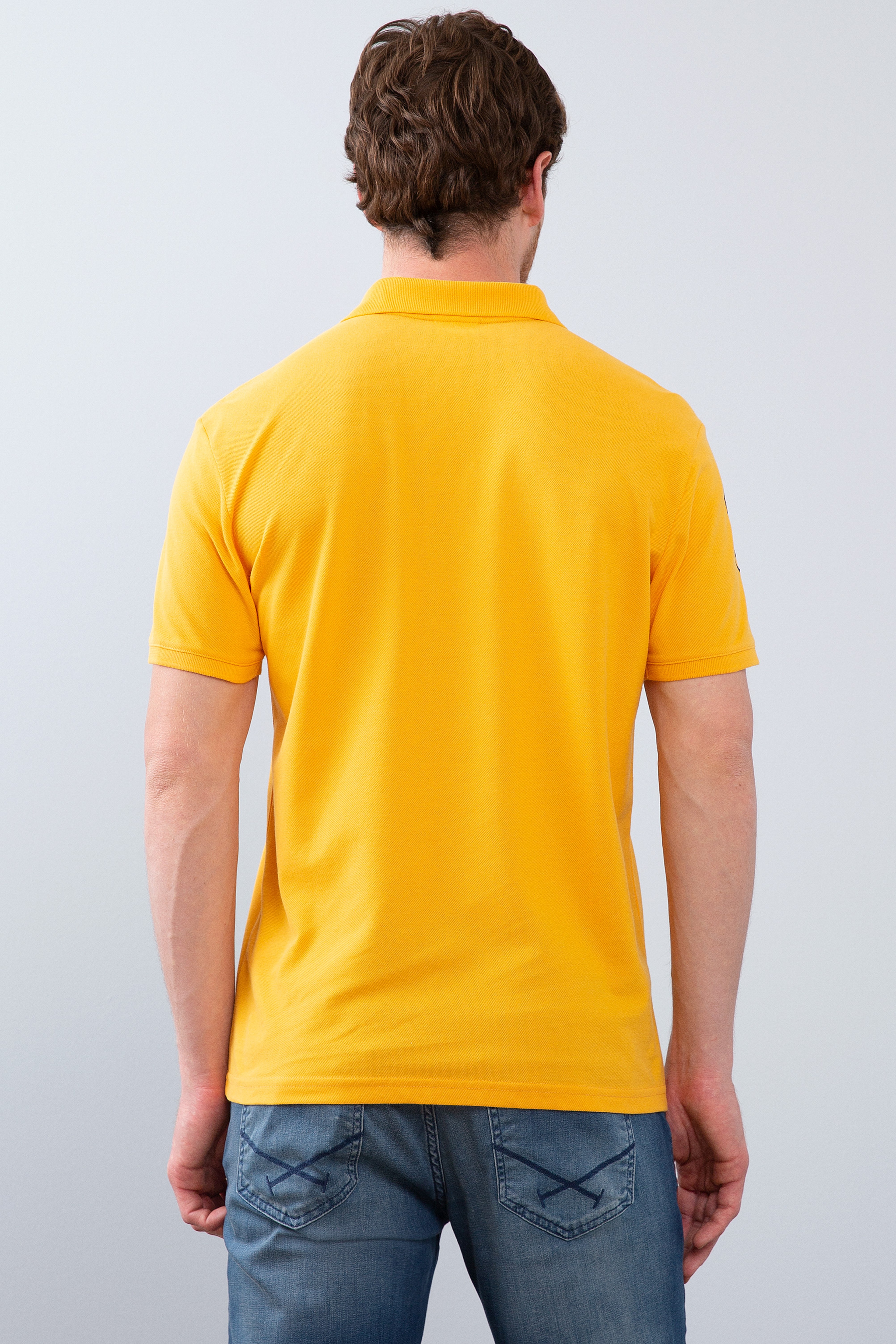 Erkek Koyu Sarı Polo Yaka T-Shirt - Image 3