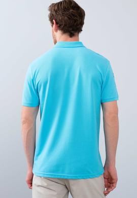 Erkek Mavi Polo Yaka T-Shirt - 50206194123
