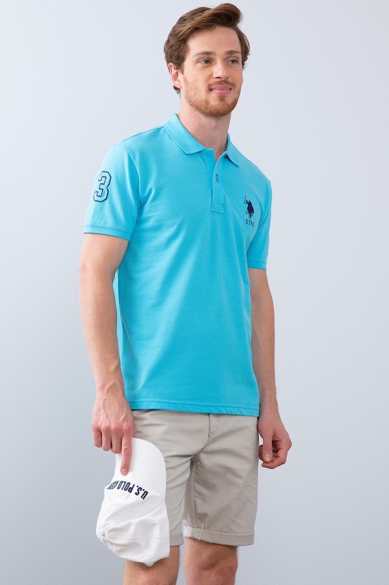 Erkek Mavi Polo Yaka T-Shirt